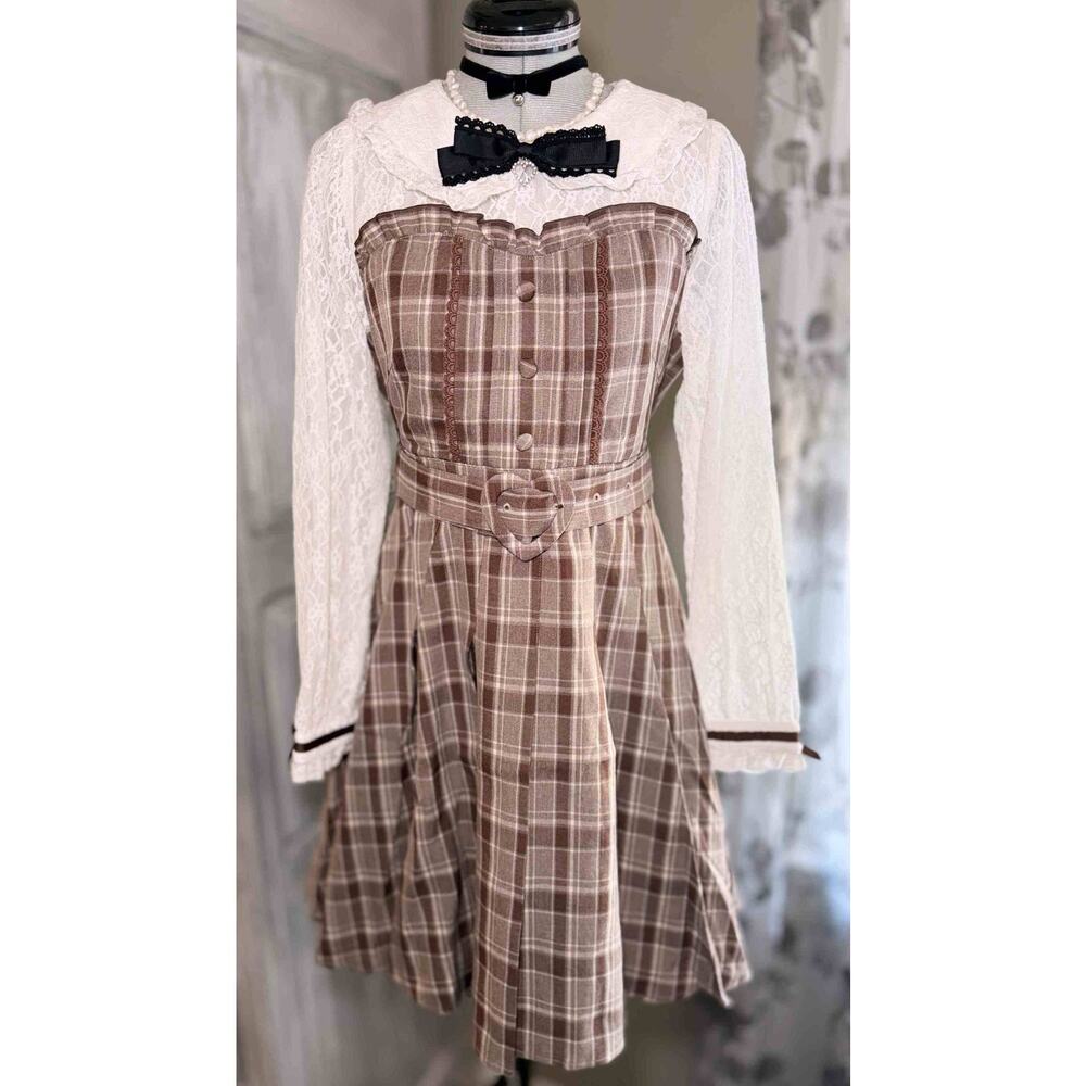 Liz Lisa Lace Pleated Heart Belt Dress Jfashion Gyaru Himekaji Coquette Japan - Picture 4 of 16